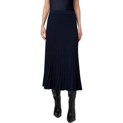 Akris Punto Flared Merino Wool Rib Midi Skirt In Navy