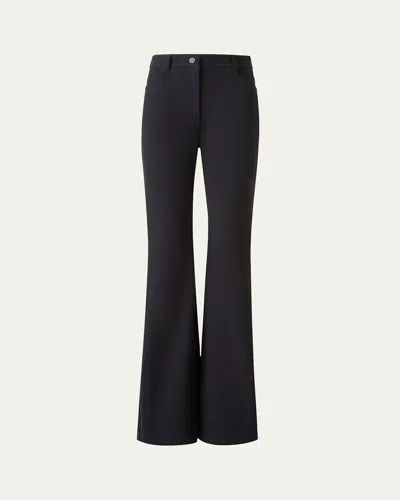 AKRIS PUNTO FLARED STRETCH DENIM TAILORED PANTS