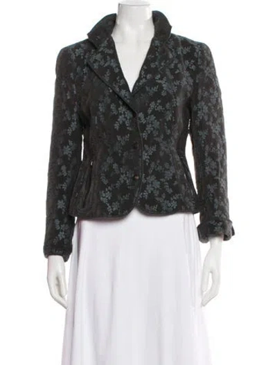 Pre-owned Akris Punto Floral Print Blazer In Gray
