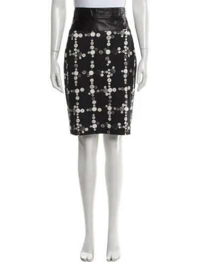 Pre-owned Akris Punto Floral Print Knee-length Skirt In Black