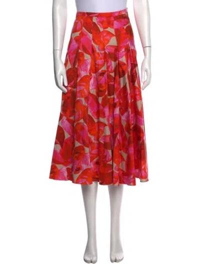 Pre-owned Akris Punto Floral Print Midi Length Skirt In Multi