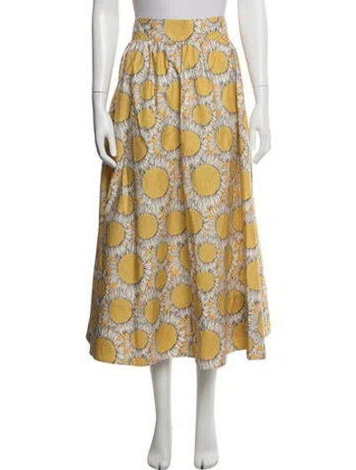 Pre-owned Akris Punto Floral Print Midi Length Skirt In Multi