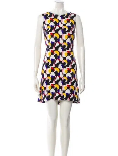 Pre-owned Akris Punto Floral Print Mini Dress In Black