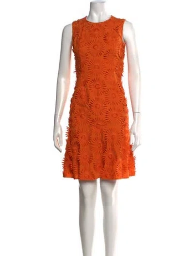 Pre-owned Akris Punto Floral Print Mini Dress In Orange