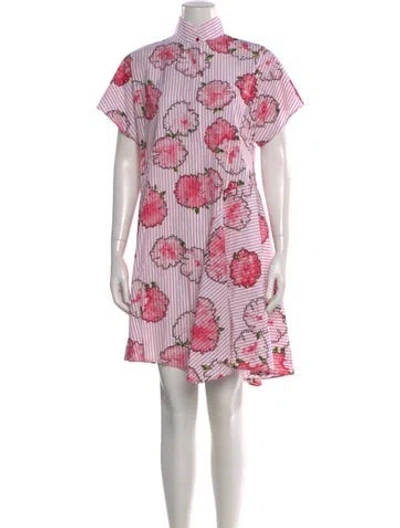 Pre-owned Akris Punto Floral Print Mini Dress In Pink