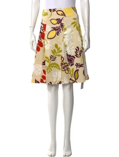 Pre-owned Akris Punto Floral Print Mini Skirt In Neutral