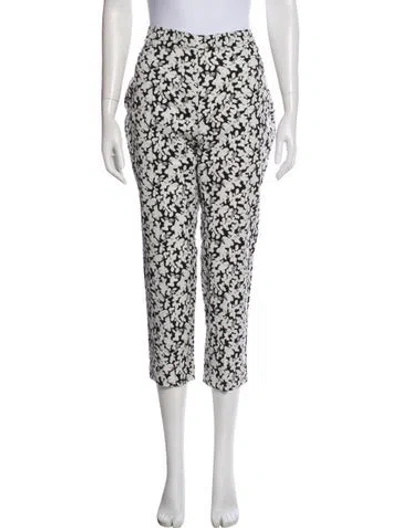 Pre-owned Akris Punto Floral Print Straight Leg Pants In Multi