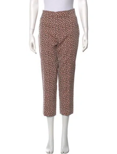 Pre-owned Akris Punto Floral Print Straight Leg Pants In Neutral