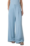 Akris Punto Florence Pleated Linen Wide Straight-leg Pants In Sky