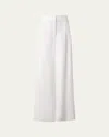 Akris Punto Chiara Wool Tricotine Wide-leg Ankle Pants In Cream
