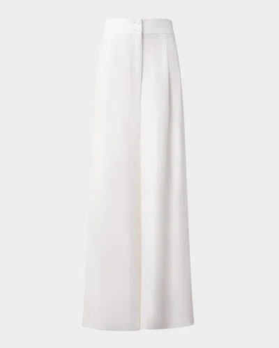 AKRIS PUNTO FLORENCE PLEATED LINEN WIDE-LEG PANTS
