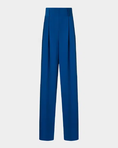 AKRIS PUNTO FLORINA WIDE LEG COOL WOOL PANTS