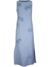 Akris Punto 3d Carnation Linen Shift Dress In Blue