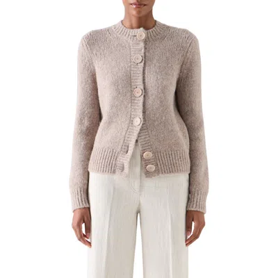 Akris Punto Fluffy Alpaca Blend Cardigan In Neutral