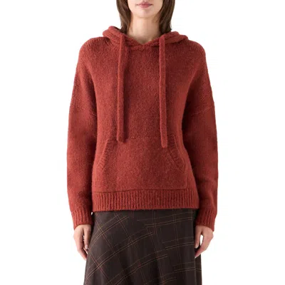 Akris Punto Fluffy Alpaca Blend Sweater Hoodie In Red