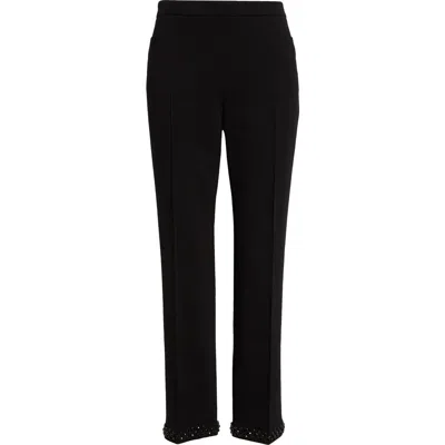 Akris Punto Franca Embellished Crop Straight Leg Pants In Black