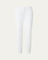 Akris Punto Franco Bi-stretch Cotton Gabardine Slim-leg Ankle Pants In White