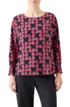 Akris Punto Françoise Hardy Print Silk Crêpe De Chinetop In Multi