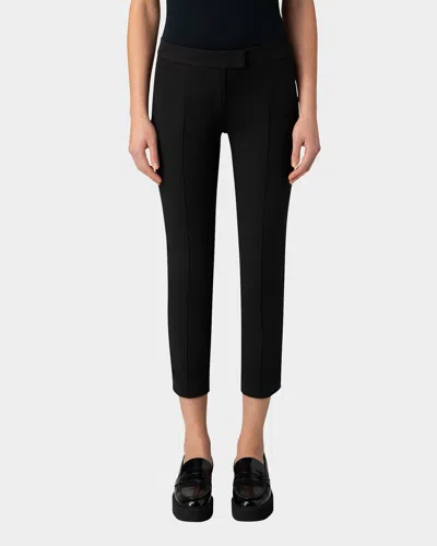 Akris Punto Frankie Straight-leg Cotton-stretch Cropped Pants In Black