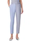 Akris Punto Fred Micro Stripe Cotton Poplin Tapered-leg Ankle Pants With Belt In Multi