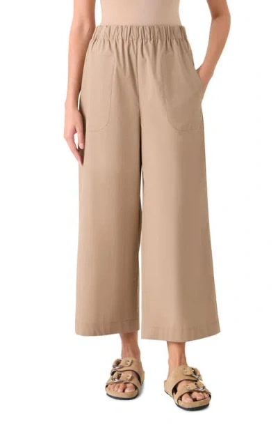 Akris Punto Frey Wide Leg Crop Tech Pants In Brown