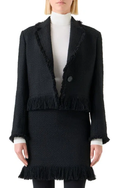 AKRIS PUNTO AKRIS PUNTO FRINGE BOUCLÉ TWEED CROP JACKET