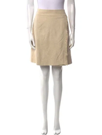 Pre-owned Akris Punto Fringe Trim Accent Knee-length Skirt In Neutral