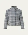 Akris Punto Fringe-trim Check Jacket