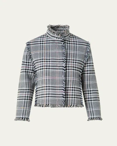 Akris Punto Fringe-trim Check Jacket