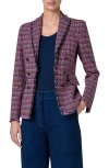 Akris Punto Fringe Tweed Blazer In Purple Multicolor