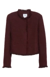 Akris Punto Fringe Tweed Crop Jacket In Brown