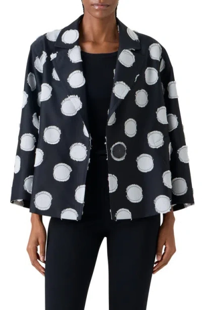Akris Punto Fringed Polka Dot Jacquard Oversized Jacket In Multi