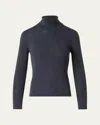 Akris Punto Full Needle Merino Wool Turtleneck Sweater In Gray