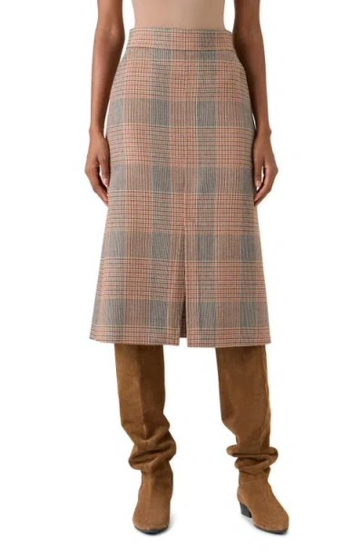 Akris Punto Glen Check A-line Midi Skirt In Pink