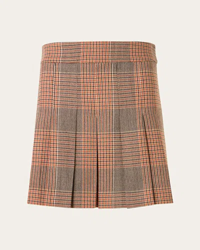 Akris Punto Glen Check Pleated Mini Skirt