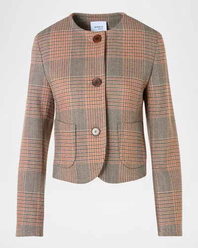 Akris Punto Glen Plaid Wool Jacket In Multi