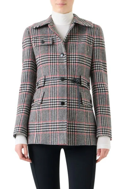 Akris Punto Glen Plaid Wool Tweed Belted Jacket In Multi