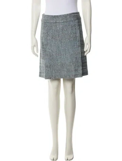 Pre-owned Akris Punto Glitter Accents Mini Skirt In Blue