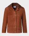 Akris Punto Goat Suede Jacket In Bark