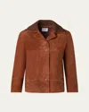 Akris Punto Goat Suede Jacket In Bark