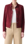 Akris Punto Goatskin Suede Jacket In Burgundy