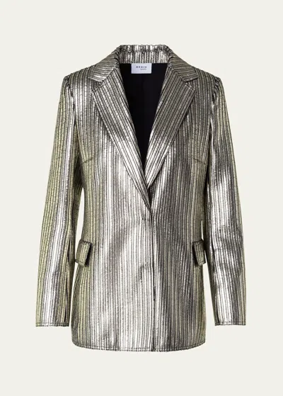 Akris Punto Gold Laminated Corduroy Blazer Jacket