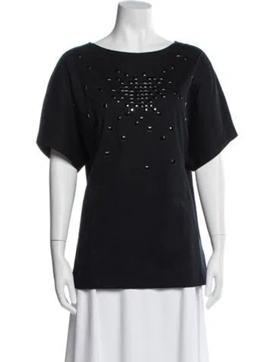 Pre-owned Akris Punto Graphic Print Bateau Neckline T-shirt In Blue