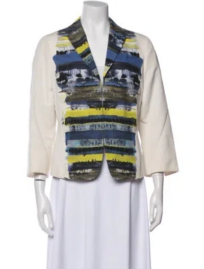 Pre-owned Akris Punto Graphic Print Blazer In Neutral