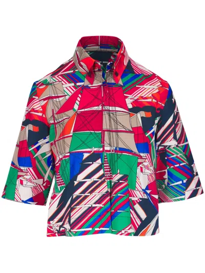 AKRIS PUNTO GRAPHIC-PRINT COTTON SHIRT