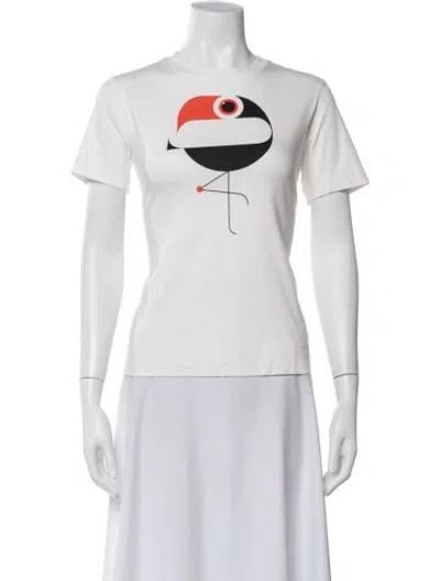 Pre-owned Akris Punto Graphic Print Crew Neck T-shirt In White