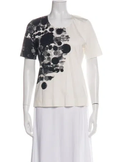 Pre-owned Akris Punto Graphic Print Crew Neck T-shirt In White