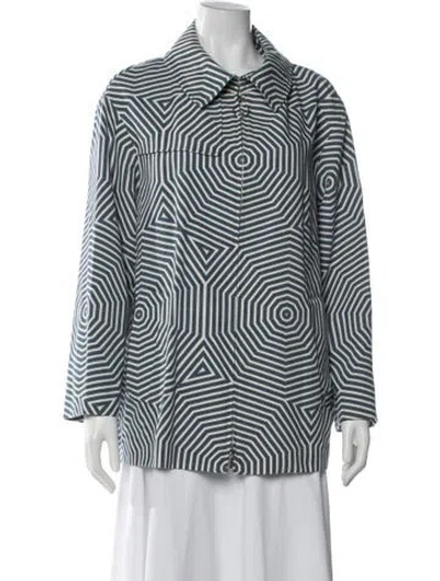 Pre-owned Akris Punto Graphic Print Jacket In Blue