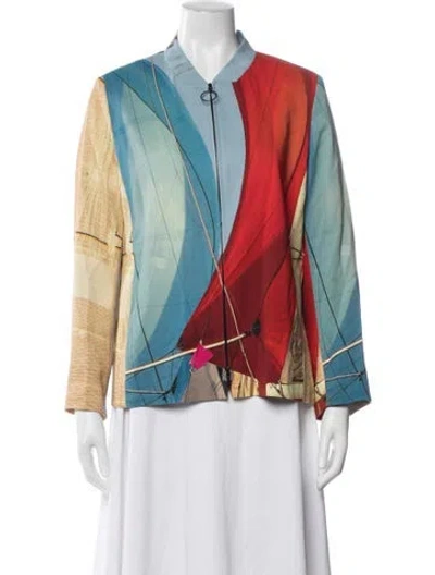 Pre-owned Akris Punto Graphic Print Jacket In Blue/red
