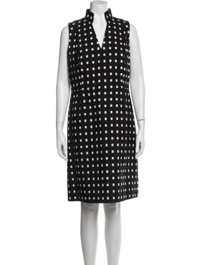 Pre-owned Akris Punto Graphic Print Knee-length Dress In Blue